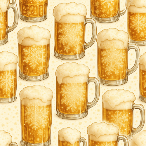 Food and Drinks - Sparkling Beer Mugs With Foam Fractals - Pattern - Digital File Digital My Custom Designs PDF