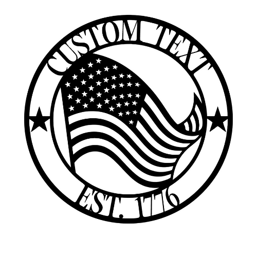 Waving American Flag - Wall Home Decor - Digital File Digital My Custom Designs ZIP File