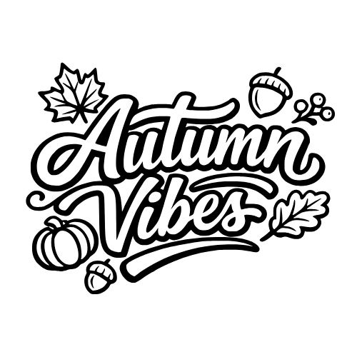 Autumn Vibes Text - Vector Graphics - Digital File Digital My Custom Designs PDF
