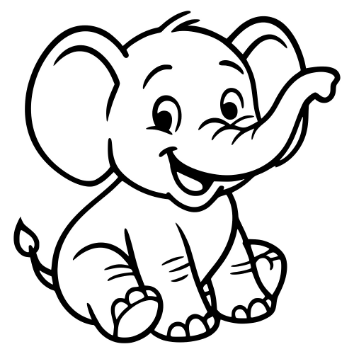 Cartoon Elephant Smiling - Digital File - XCS Friendly Digital My Custom Designs PDF
