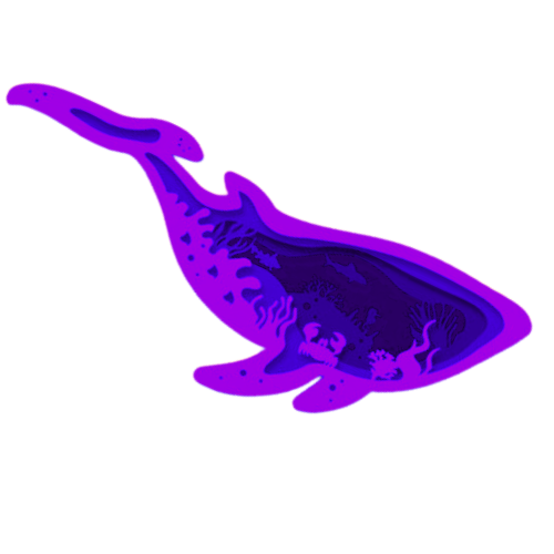 Layered 3D Whale Wall Décor