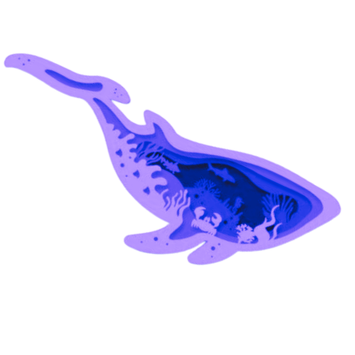 Layered 3D Whale Wall Décor