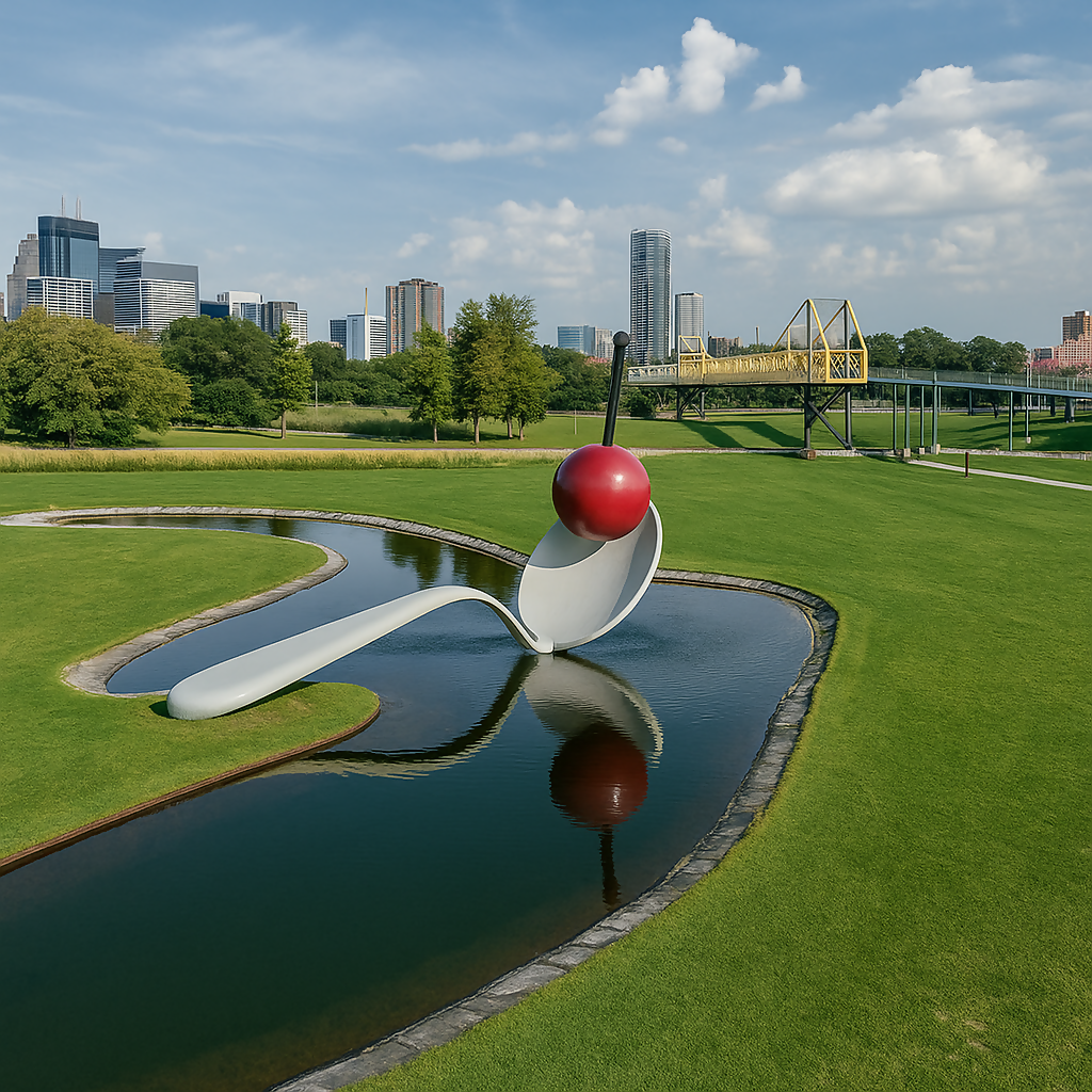 Spoonbridge and Cherry - Minneapolis Sculpture Garden - Minnesota United States - Rendered - Digital File Digital My Custom Designs PDF