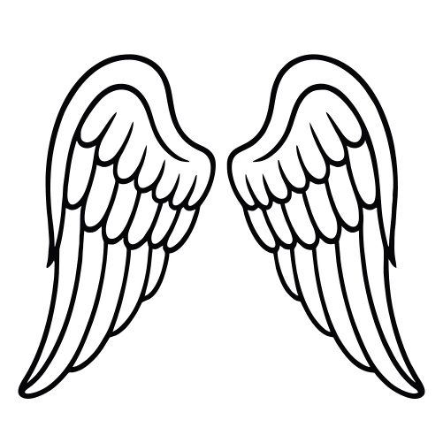 Angel Wings Sketch - Digital File - XCS Friendly Digital My Custom Designs PDF