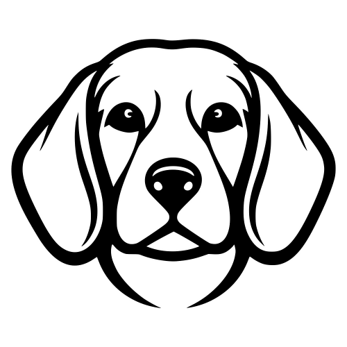 Beagle Head Outline - Digital File - XCS Friendly Digital My Custom Designs PDF