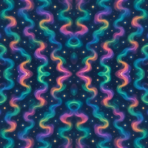 Space and Cosmic- Aurora Colored Star Nebulae With Luminous Gases - Pattern - Digital File Digital My Custom Designs PDF