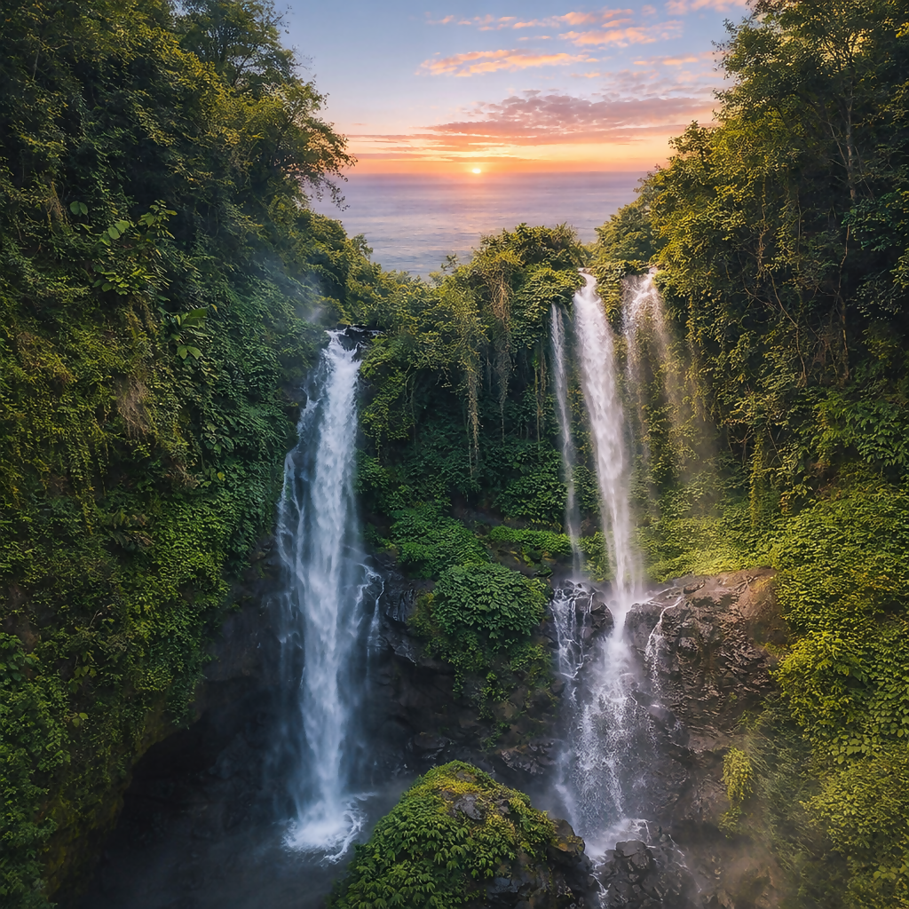 Sekumpul Waterfall - Bali Indonesia - Asia - Rendered - Digital File Digital My Custom Designs PDF