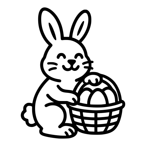 Bunny with Egg Basket - Digital File - XCS Friendly Digital My Custom Designs PDF