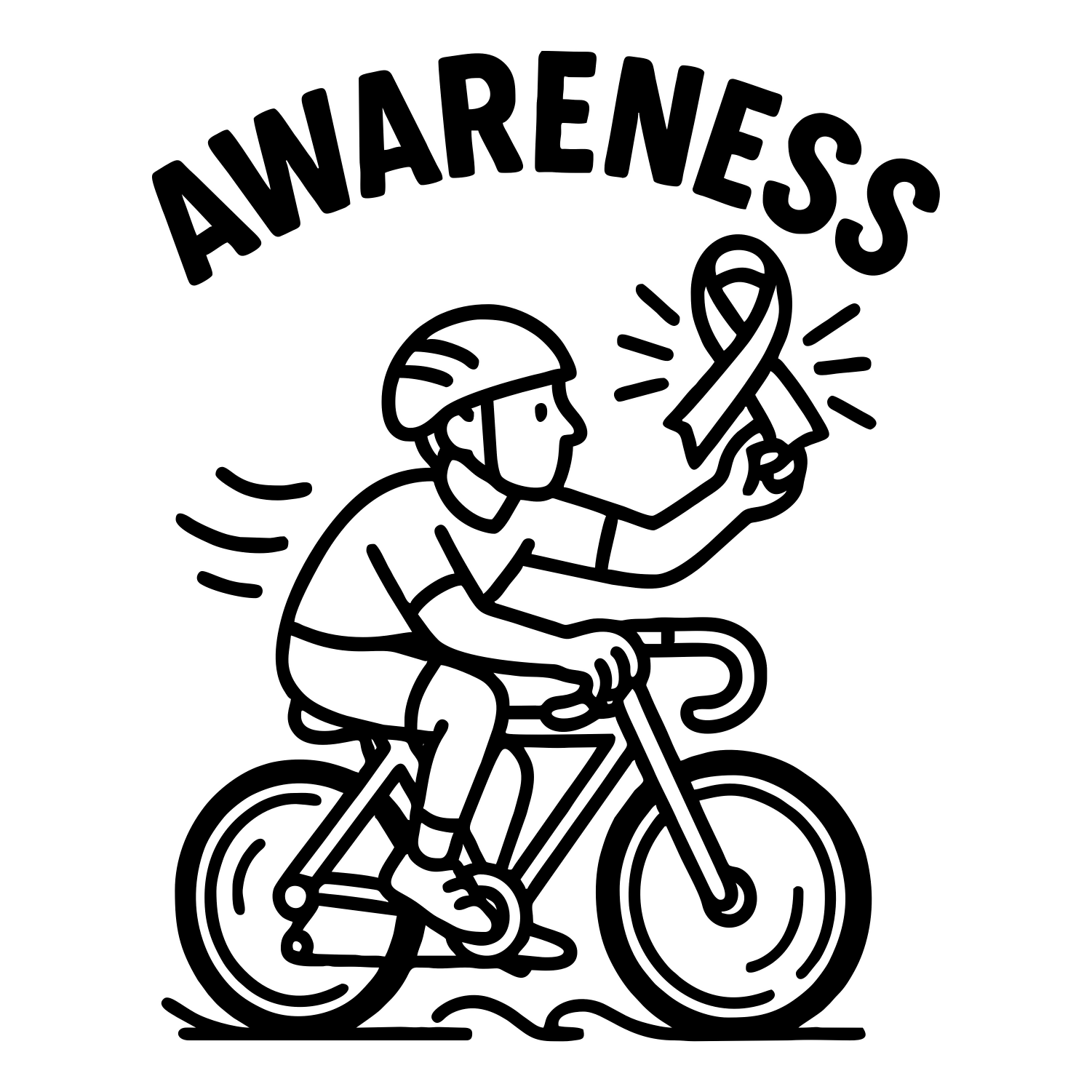 Awareness Cycling Sketch - Digital File - XCS Friendly Digital My Custom Designs PNG