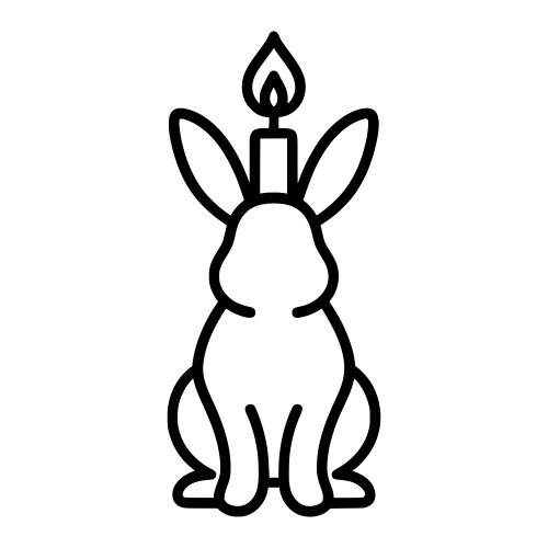 Bunny Silhouette With Candle - Digital File - XCS Friendly Digital My Custom Designs PDF