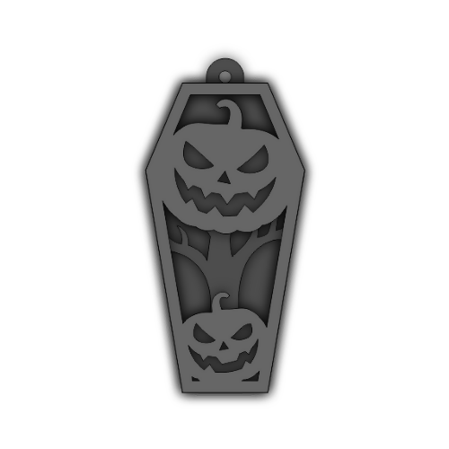 Pumpkin Coffin Keychain Earring Layered Design - Digital File