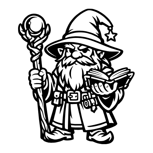 Gnome Wizard Sketch - Vector Graphics - Digital File Digital My Custom Designs PDF