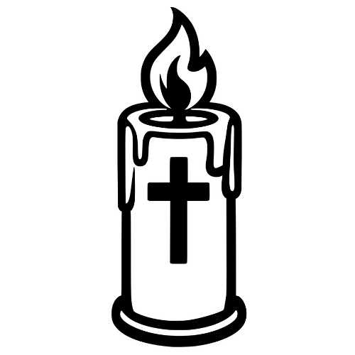 Candle with Cross Design - Digital File - XCS Friendly Digital My Custom Designs SVG