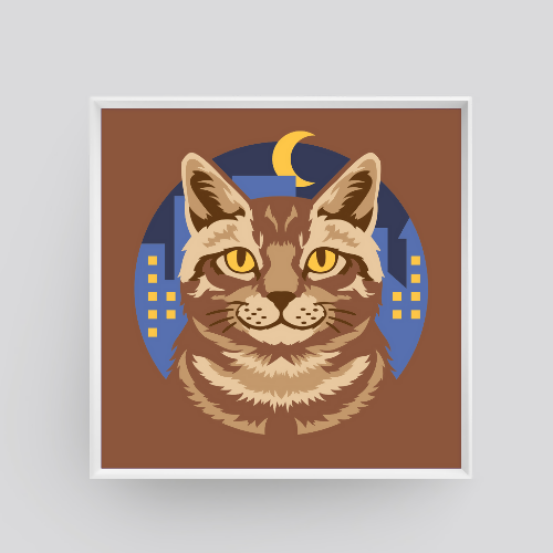 Night Cat - Layered Shadowbox - Digital File Digital My Custom Designs ZIP File