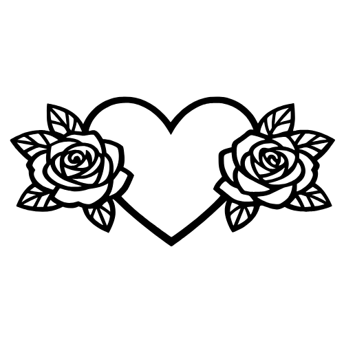 Heart with Roses - Digital File - XCS Friendly