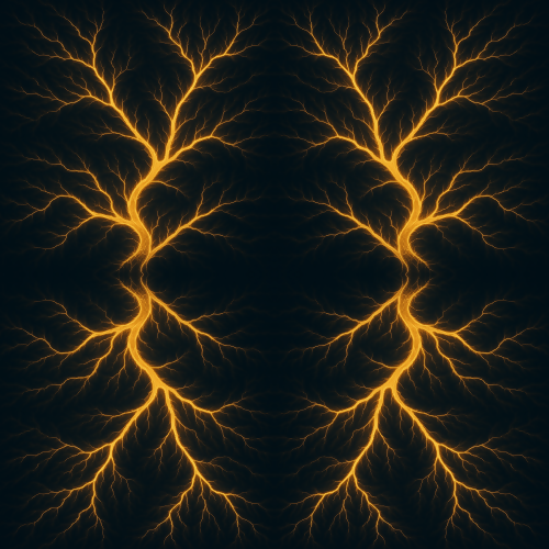 Water and Ocean - Stylized River Delta Fractals With Glowing Edges - Pattern - Digital File Digital My Custom Designs PDF