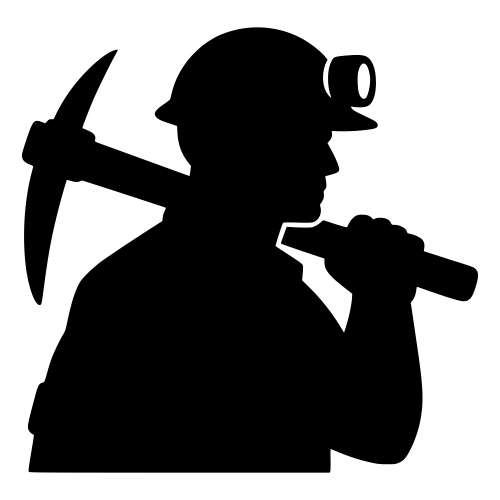 Miner Silhouette with Pickaxe on Shoulder - Vector Graphics - Digital File Digital My Custom Designs PDF