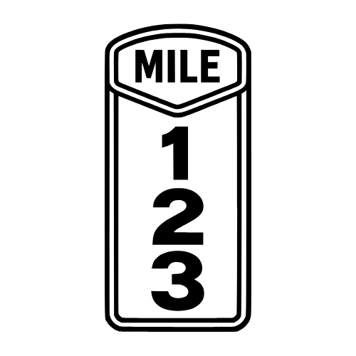 Highway Mile Marker Sign - Vector Graphics - Digital File Digital My Custom Designs PDF