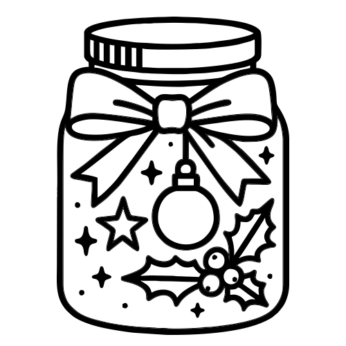 Ribbon Tied Around Jar Gift - Digital File - XCS Friendly Digital My Custom Designs PDF