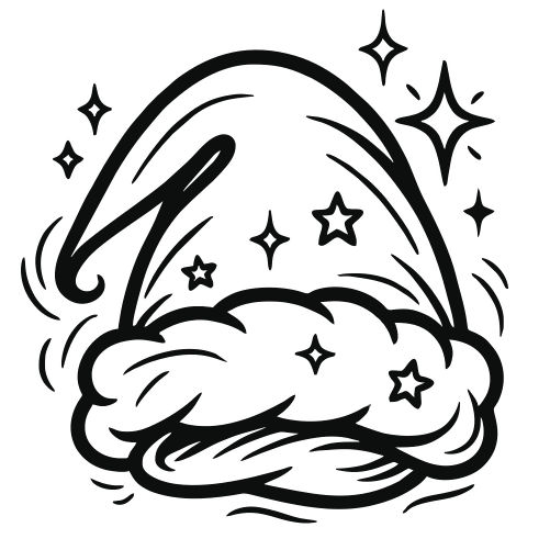 Santa Hat Sketch - Digital File - XCS Friendly Digital My Custom Designs PDF