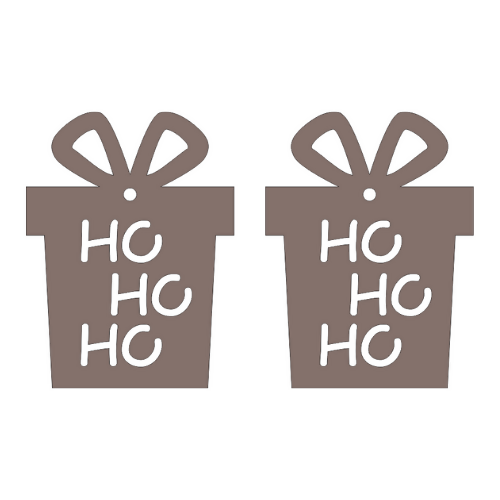 Ho Ho Ho Christmas Present Earrings - Digital File Digital My Custom Designs SVG