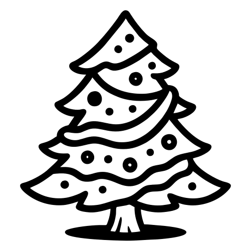 Tree Garland Sketch - Digital File - XCS Friendly Digital My Custom Designs PDF