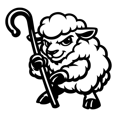 Sheep with Shepherd Staff - Vector Graphics - Digital File Digital My Custom Designs PDF