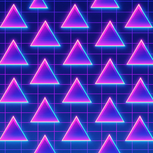 Vintage and Retro - Vaporwave Triangles And 80s Grid Lines - Pattern - Digital File