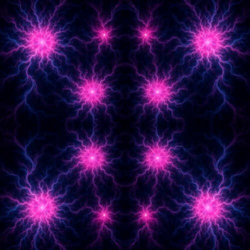 Futuristic and Sci-Fi - Fractal Energy Nodes Pulsing With Pink And Blue Plasma - Pattern - Digital File Digital My Custom Designs PDF