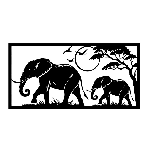 Elephant Hike - Wall / Home Decor - Digital File Digital My Custom Designs ZIP File