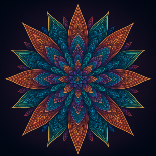 Luxury and Ornamental - Mandala Starburst In Jewel Toned Gradients - Pattern - Digital File Digital My Custom Designs PDF