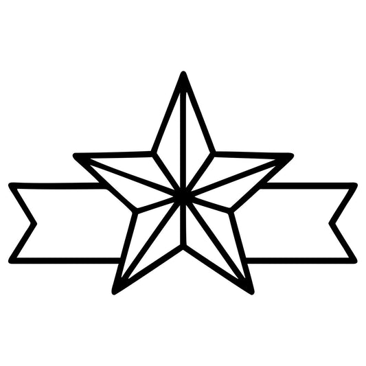 Ribbon Star Design - Digital File - XCS Friendly Digital My Custom Designs PNG