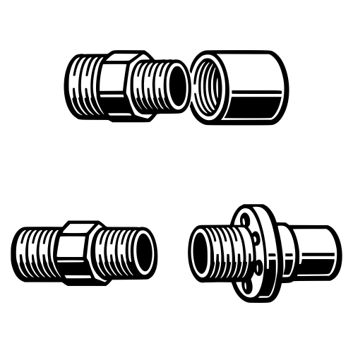 Threaded Pipe Connection Illustrations - Vector Graphics Digital File Digital My Custom Designs PDF
