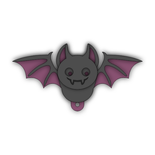 Cute Resting Bat Layered Keychain Earring Design - Digital File