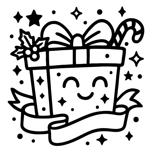 Cartoon Gift Smiling - Digital File - XCS Friendly Digital My Custom Designs PDF