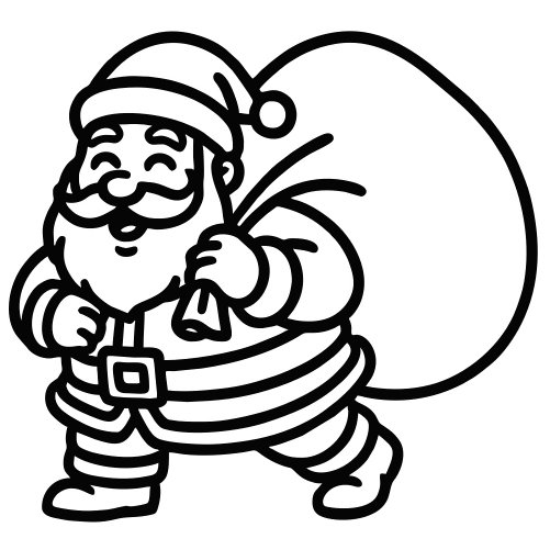 Santa with Sack of Gifts - Digital File - XCS Friendly Digital My Custom Designs PDF