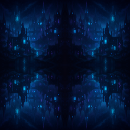 Fantasy and Myth - Digital Elf Cityscapes With Cyan And Violet Lights - Pattern - Digital File Digital My Custom Designs PDF