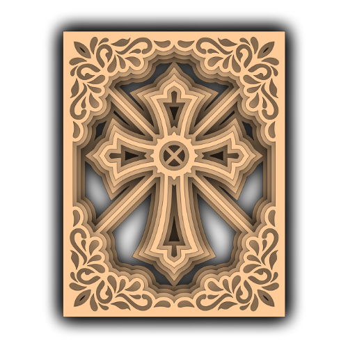 Framed Cross - Layered Design Wall / Home Decor - Digital File Digital My Custom Designs SVG