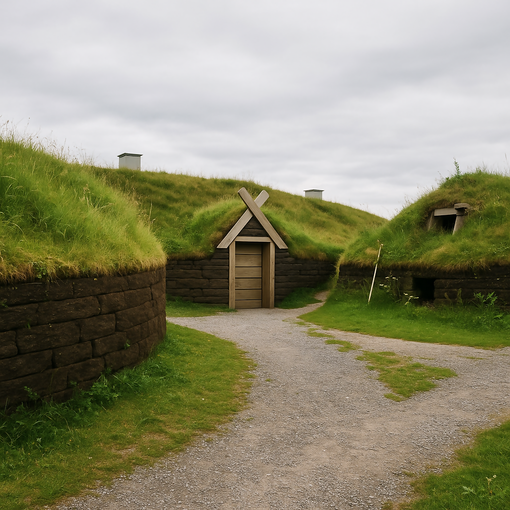 Sod House - L'Anse aux Meadows National Historic Site - Newfoundland and Labrador Canada - Rendered - Digital FIle Digital My Custom Designs PDF