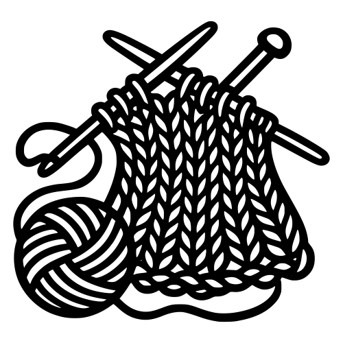 Knitting Sketch - Digital File - XCS Friendly Digital My Custom Designs PDF