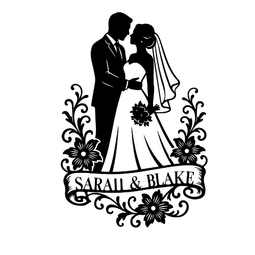 Bride and Groom 2 - Wall / Home Decor - Digital File Digital My Custom Designs ZIP File