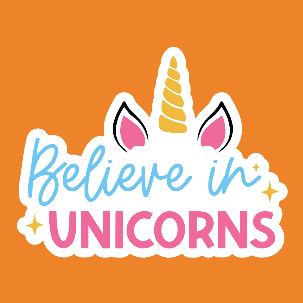 Believe in Unicorns - Unicorn Stickers - Digital File Digital My Custom Designs ZIP File