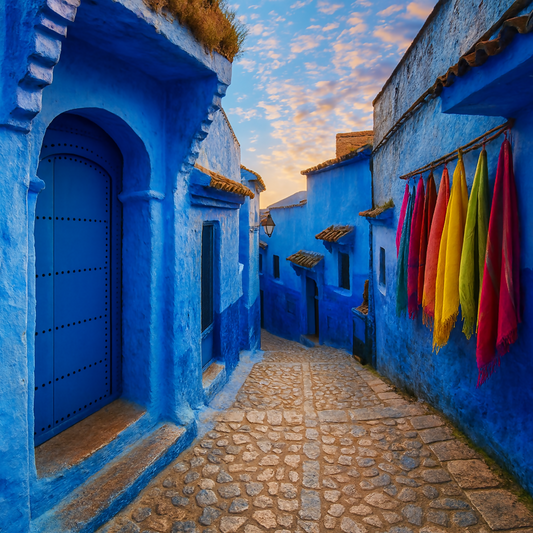 Blue Street - Chefchaouen Morocco - Africa - Rendered - Digital File Digital My Custom Designs PDF