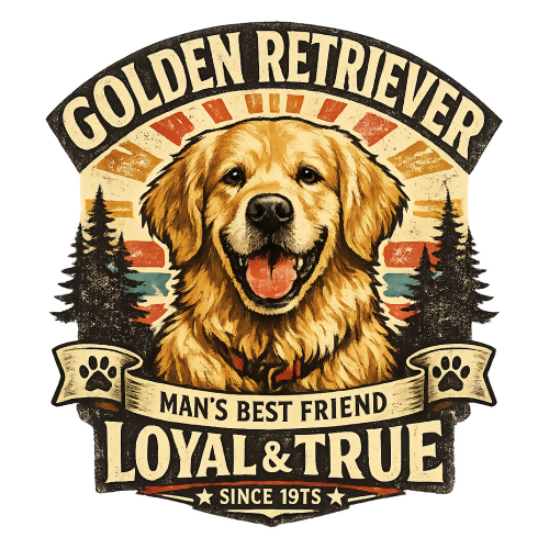 Motivational & Lifestyle - Golden Retriever Poster - T Shirt Design - Digital File