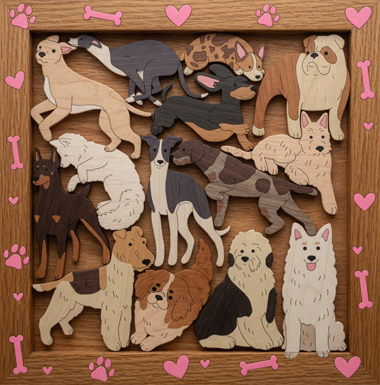 Dog Breeds - Puzzles - Laser & Color Print - Digital File Digital My Custom Designs