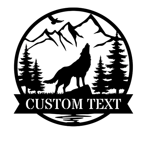 Wolf Eagle Mountains - Metal Sign / Home Decor - Digital File Digital My Custom Designs ZIP File