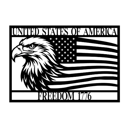 American Flag Framed Bald Eagle - Wall Home Decor - Digital File Digital My Custom Designs ZIP File