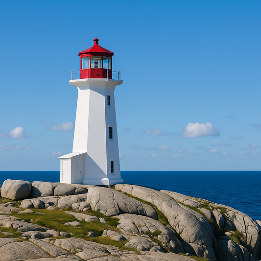 Peggy's Point Lighthouse - Nova Scotia Canada - Rendered - Digital FIle Digital My Custom Designs PDF