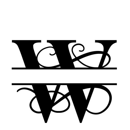 W - Monogram Vines Ornamental - Digital File Digital My Custom Designs ZIP File