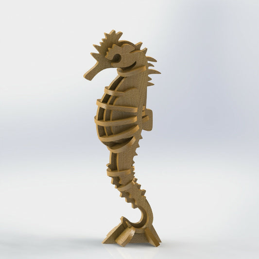 Seahorse - 3D Puzzle Project - Laser Cut Zip File - Digital File Digital My Custom Designs ZIP File